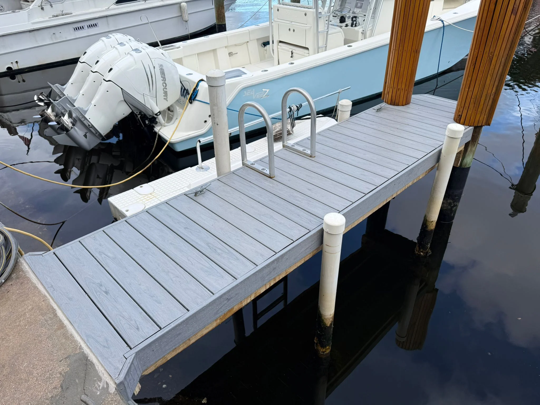 Dock Construction - Premium composite deck close-up