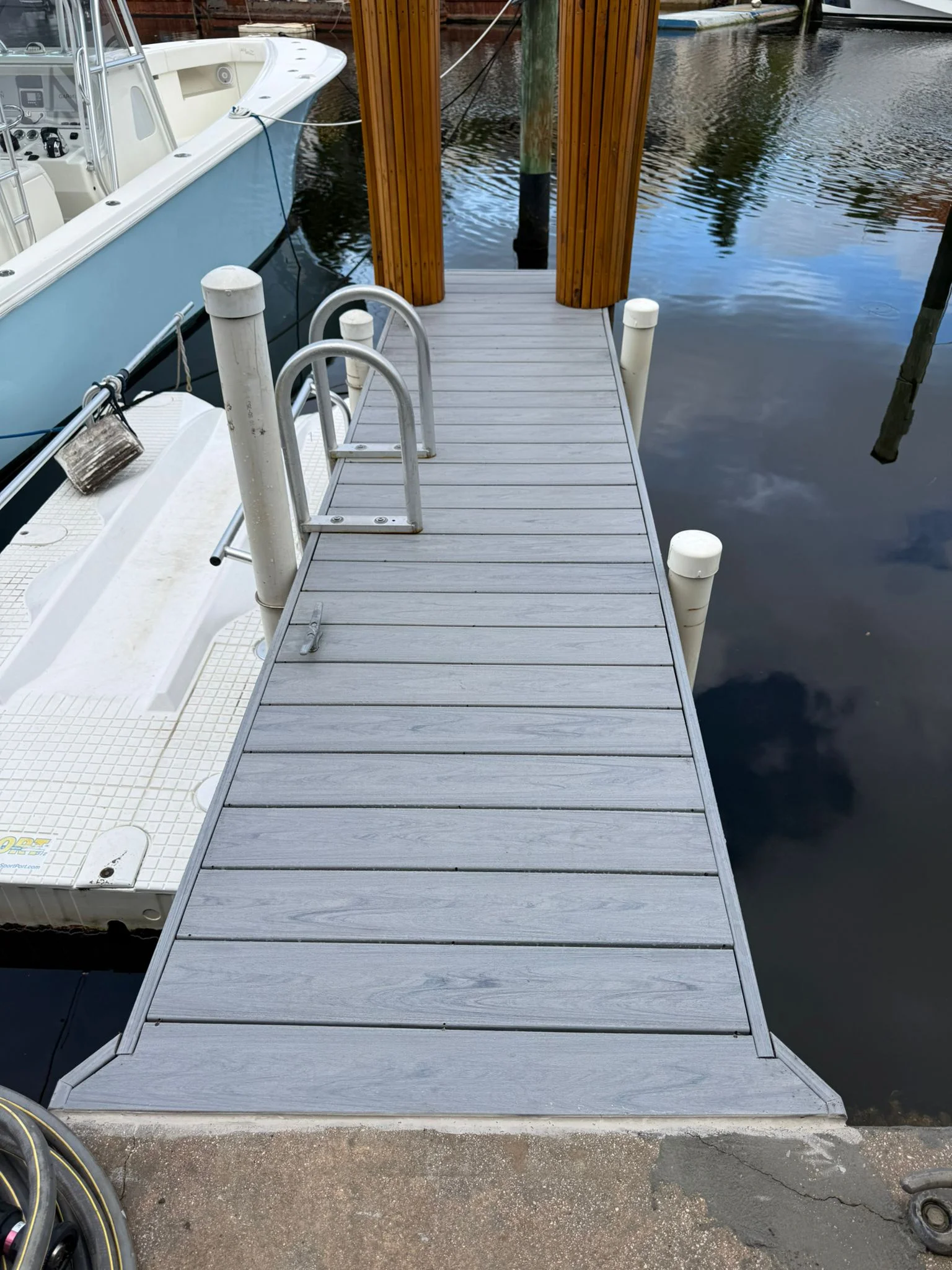 Dock Construction - Walkway with stainless steel ladder