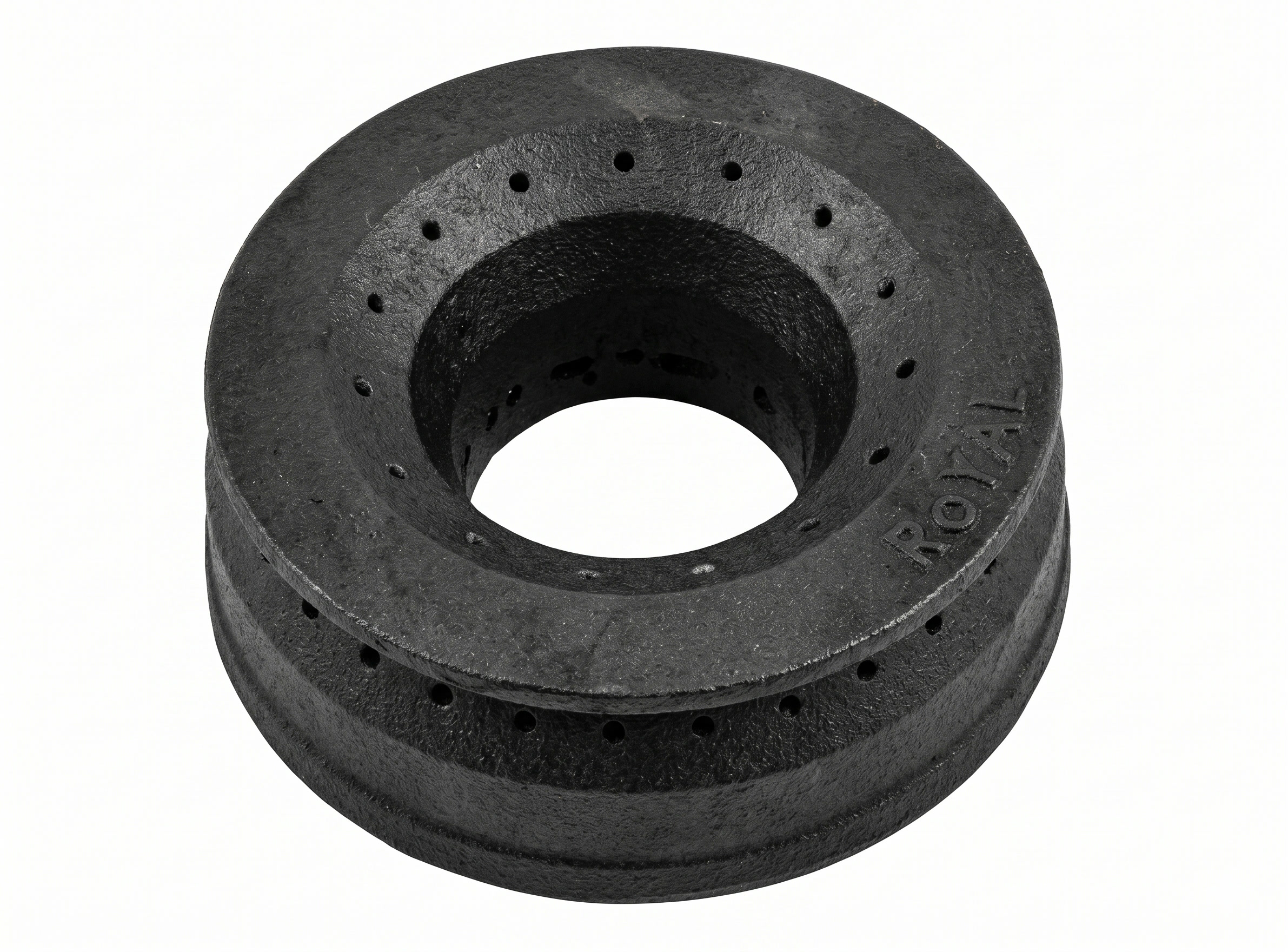 Same commercial burner after laser cleaning — factory-level clean with visible use marks, not artificially new